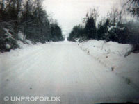 Snedækket landevej