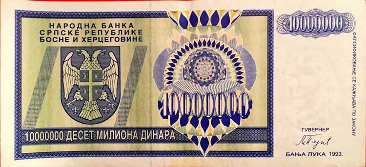 10 millioner krajina dinar
