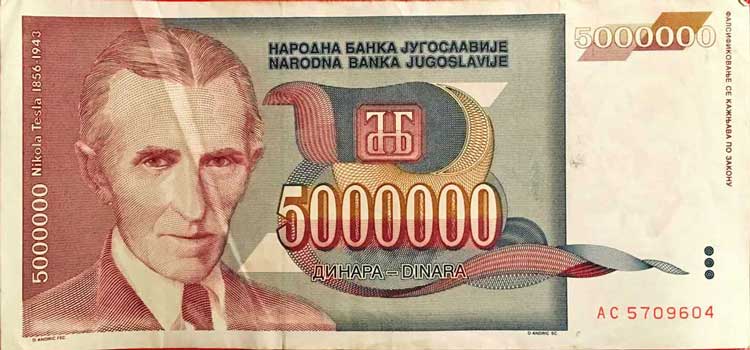 5 millioner jugoslaviske dinar