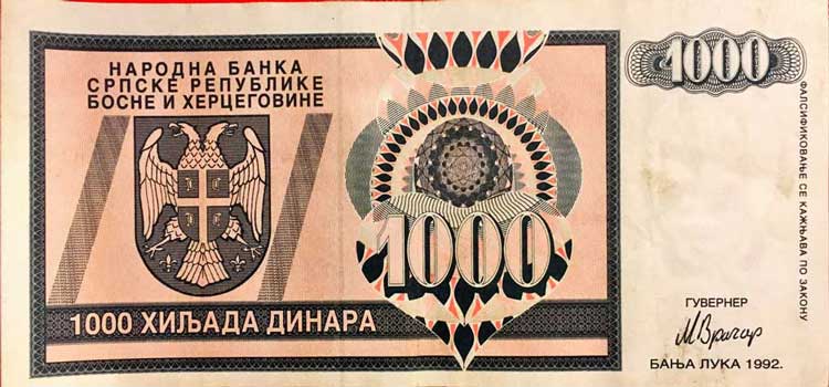 1.000 krajina dinar